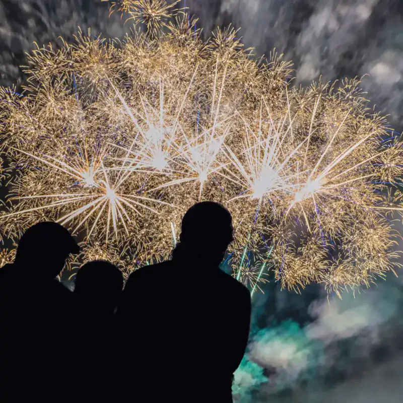 Feux d'artifice sur la lagune