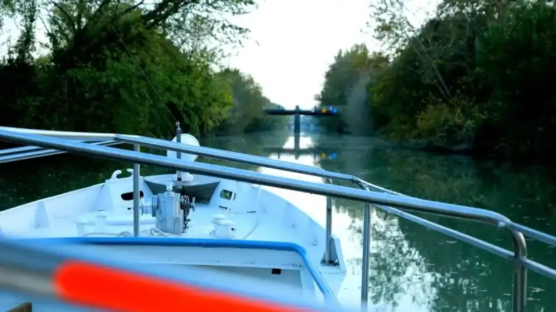 Boat trip on Volano Po River